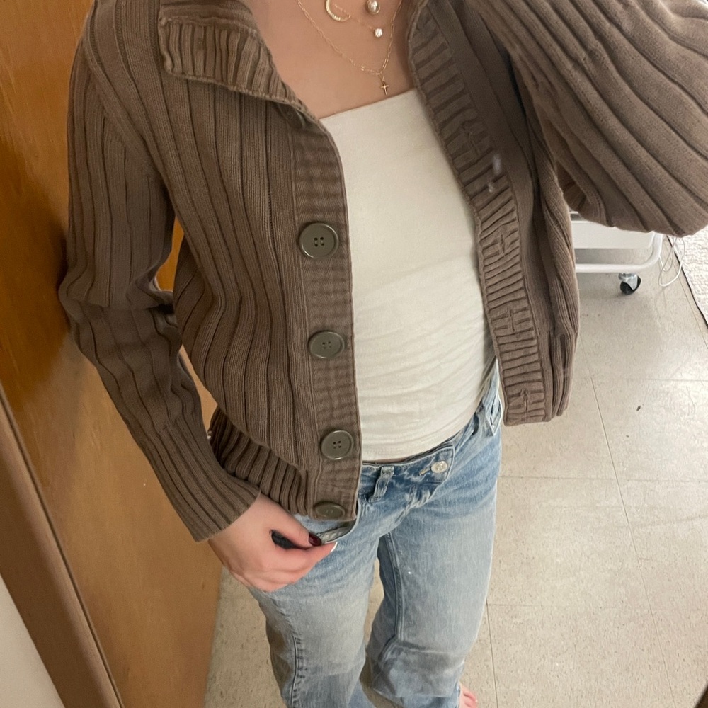 Faded Glory Women's Brown Ribbed Sweater